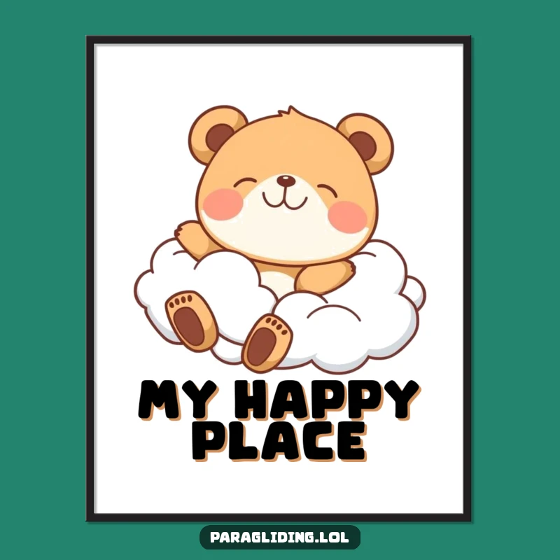 Funny Bear Cloud Poster: Brighten Your Walls with This Funny Gift