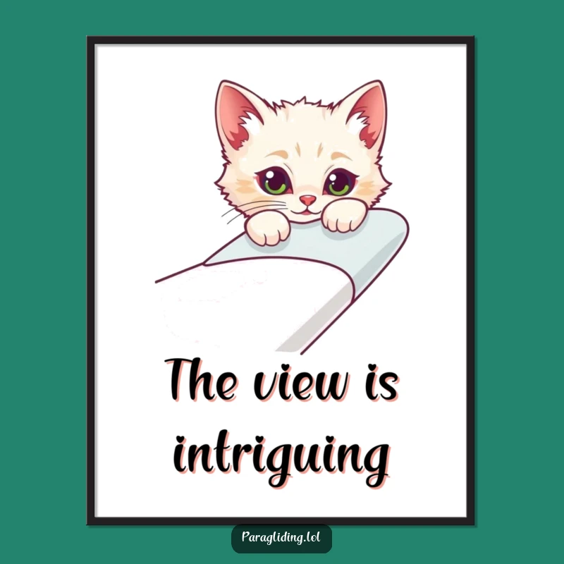 Funny Curious Cat Glider Poster: Add Feline Intrigue to Your Walls