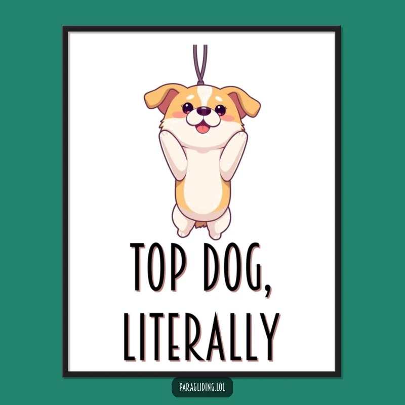 Funny Dog View Poster: Proud Pup's Scenic Art, Unique Funny Gift