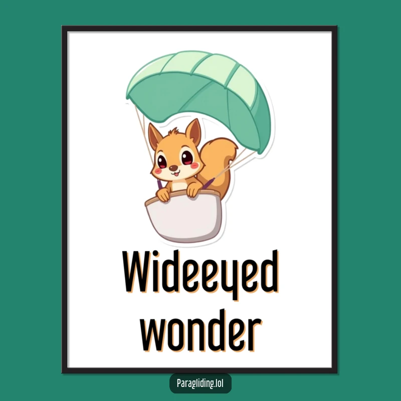 Funny Squirrel Paraglider Poster - Hilarious Wall Art for a Reactionary Touch