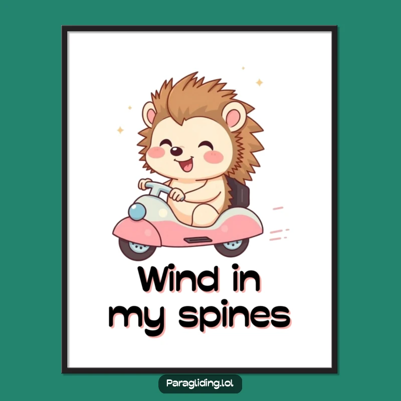 Funny Happy Hedgehog Poster: Add Breezy Joy to Your Walls