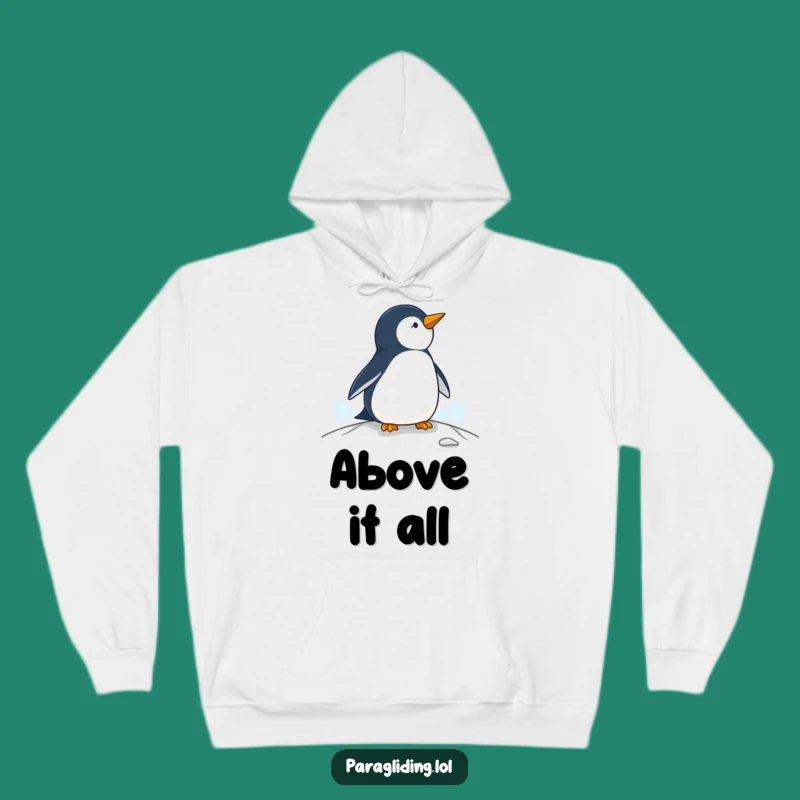 Funny Penguin Paraglider Hoodie - Cozy and Comical Gift for Chill Vibes