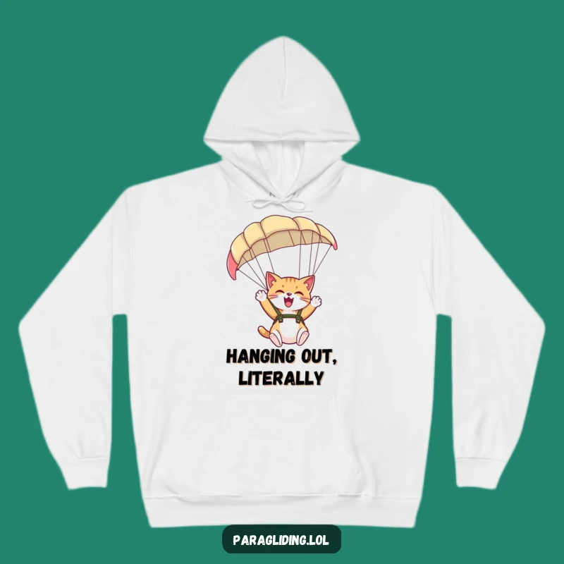 Cozy Funny Cat Paraglider Hoodie - Warm and Whimsical Adventure Wear