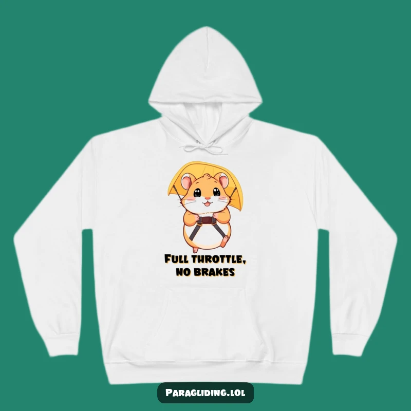 Cozy Funny Hamster Paraglider Hoodie - Warm Hugs for Tiny Adventurers