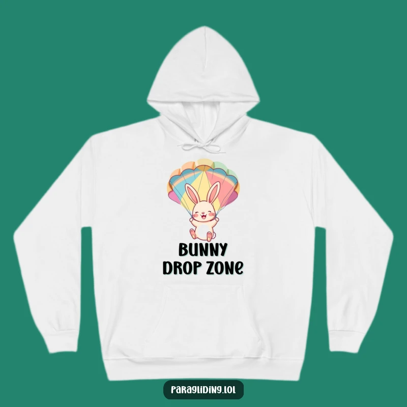 Funny Bunny Parachute Hoodie - Cozy & Joyful Cartoon Sweatshirt Gift