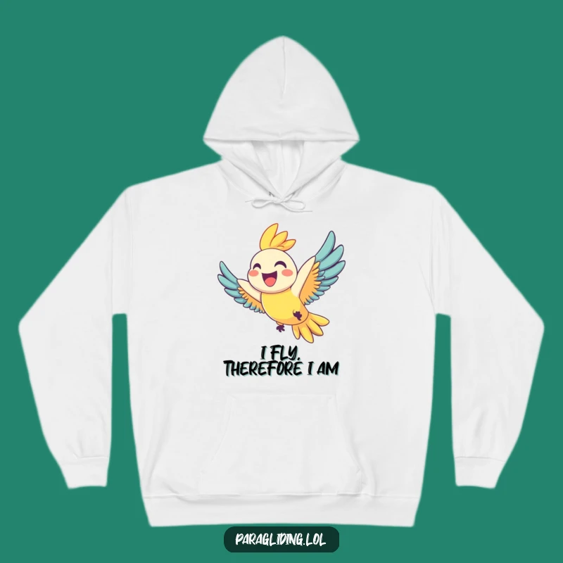 Funny Joyful Parrot Hoodie: Cozy Grinning Bird Sky Adventure Warm Wear