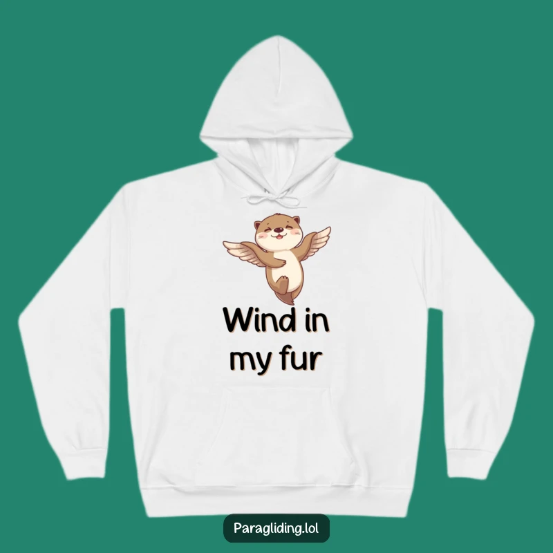 Funny Otter Flight Hoodie: Cozy Giggling Dancer in Breeze - Hilarious Warm Gift