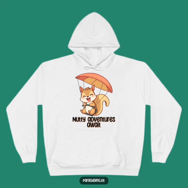 Funny Squirrel Paraglider Hoodie: Cozy Giggling Pilot's Comfort, Awesome Funny Gift