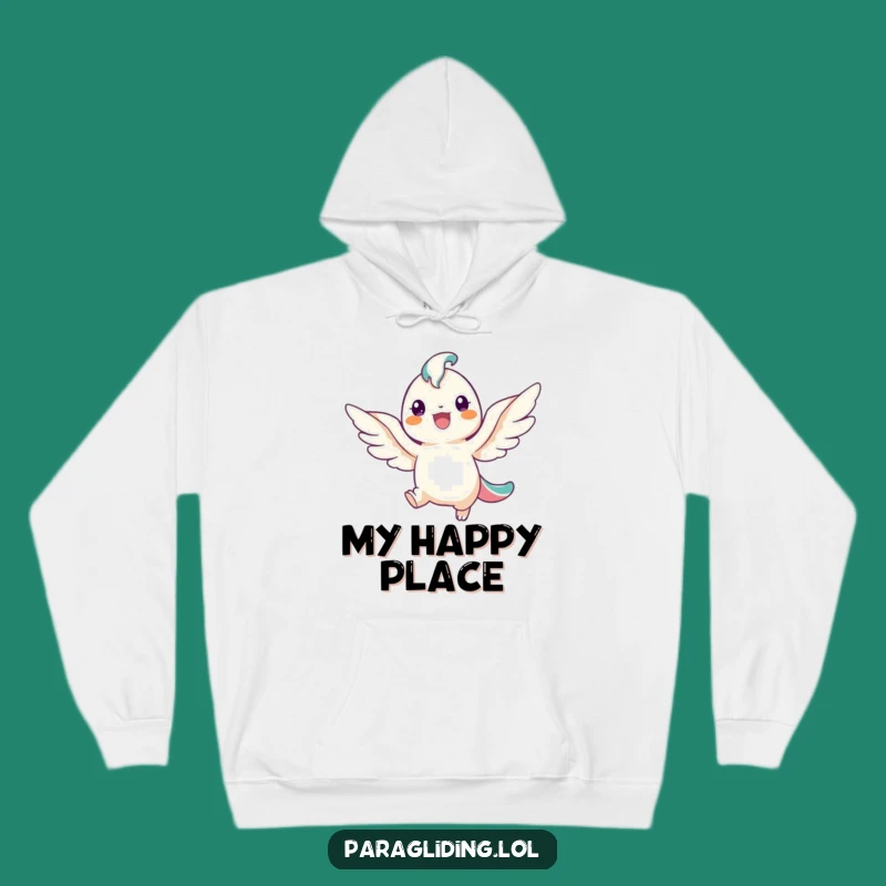 Funny Smiling Angel Hoodie: Cheerful Winged Creature Graphic, Ideal Gift