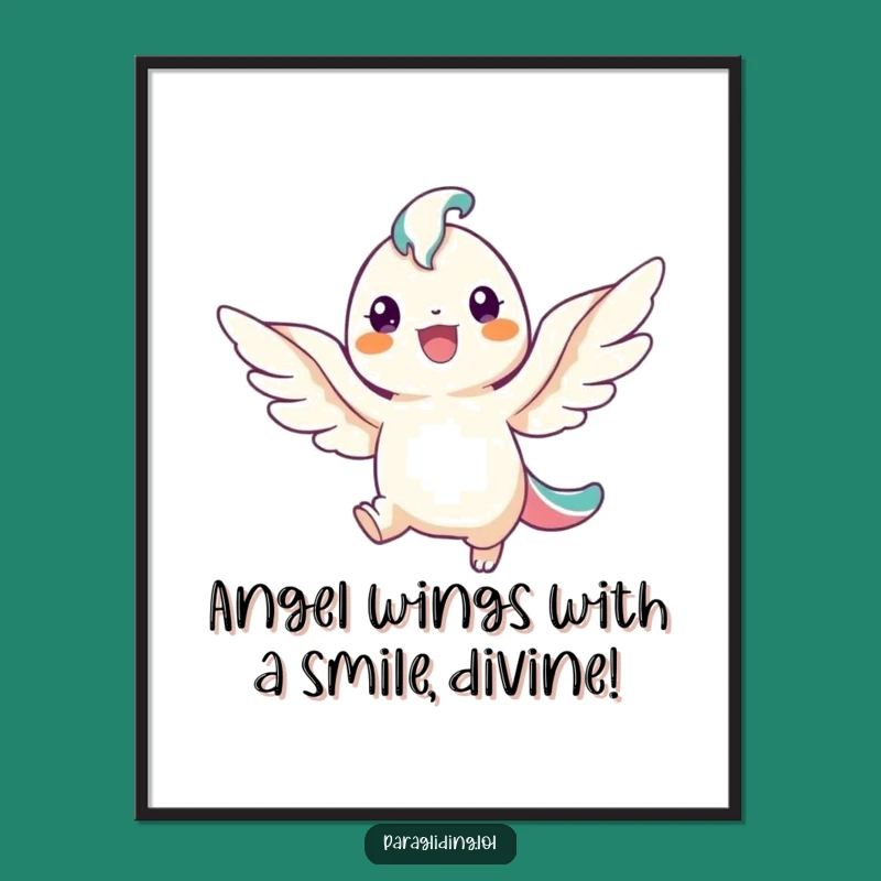 Funny Free Printable Wall Art: Cheerful Angel by Day, Comedian by Night Downloadable Decor
