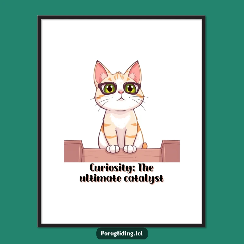Free Printable Funny Cat High View Wall Art - Curious DIY Decor