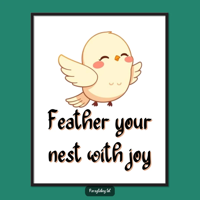 Free Printable Wall Art: Smiling Bird Drifting - Funny Downloadable Decor