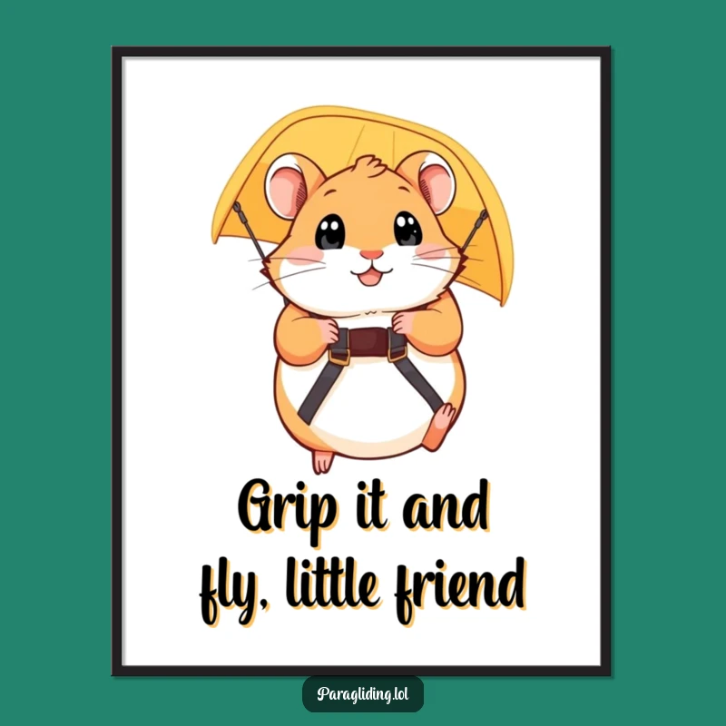Free Printable Hamster Paragliding Wall Art: Hilarious Humorous Downloadable Decor for Adrenaline Junkies