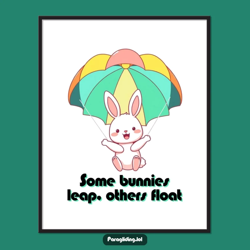 Free Printable Wall Art: Happy Bunny Parachutes, Funny Downloadable Decor for Cozy Spaces