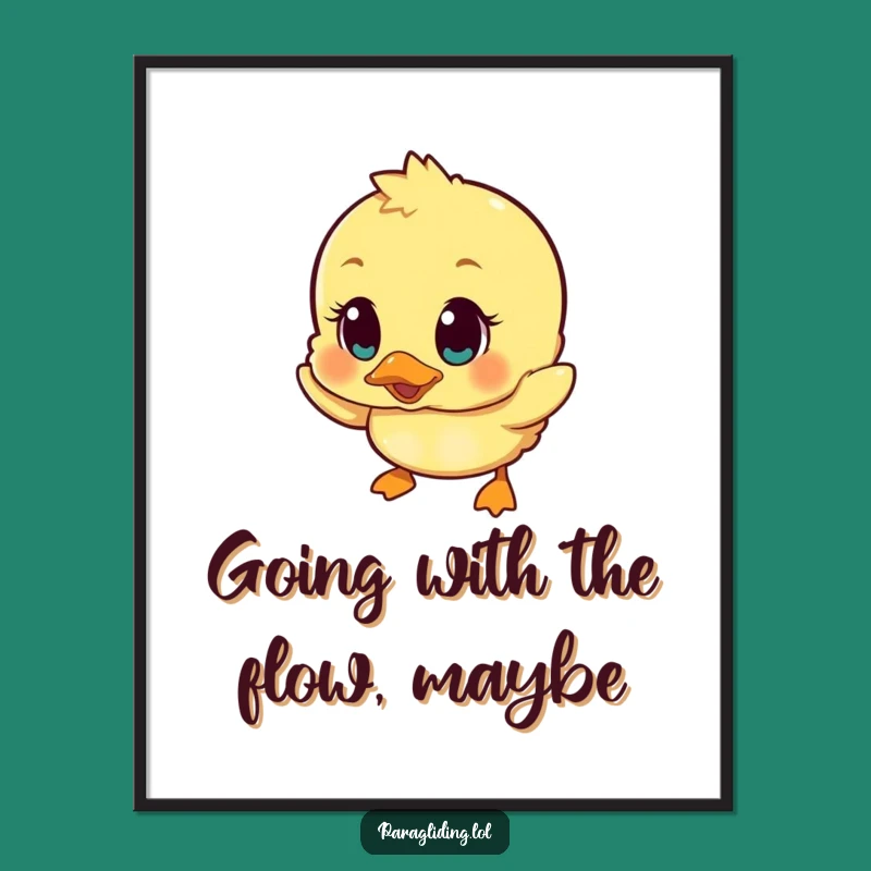 Funny Free Printable Wall Art: Wobbly Duckling Surprise Downloadable Decor
