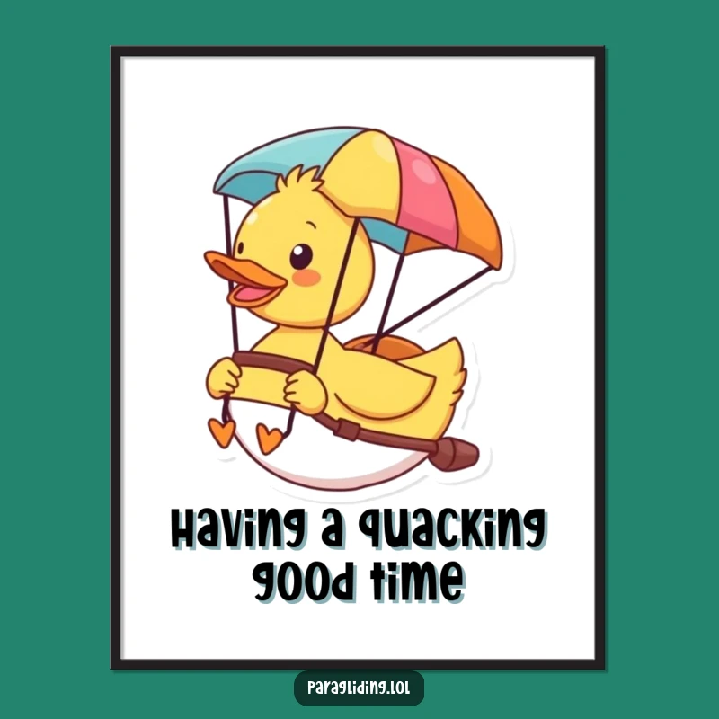 Free Printable Wall Art: Cheerful Duck Paragliding, Fun Downloadable Decor