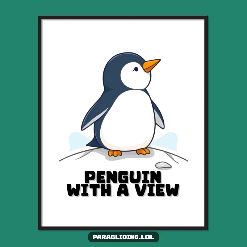 Free Printable Funny Penguin Wall Art: Calm Observation Downloadable Decor