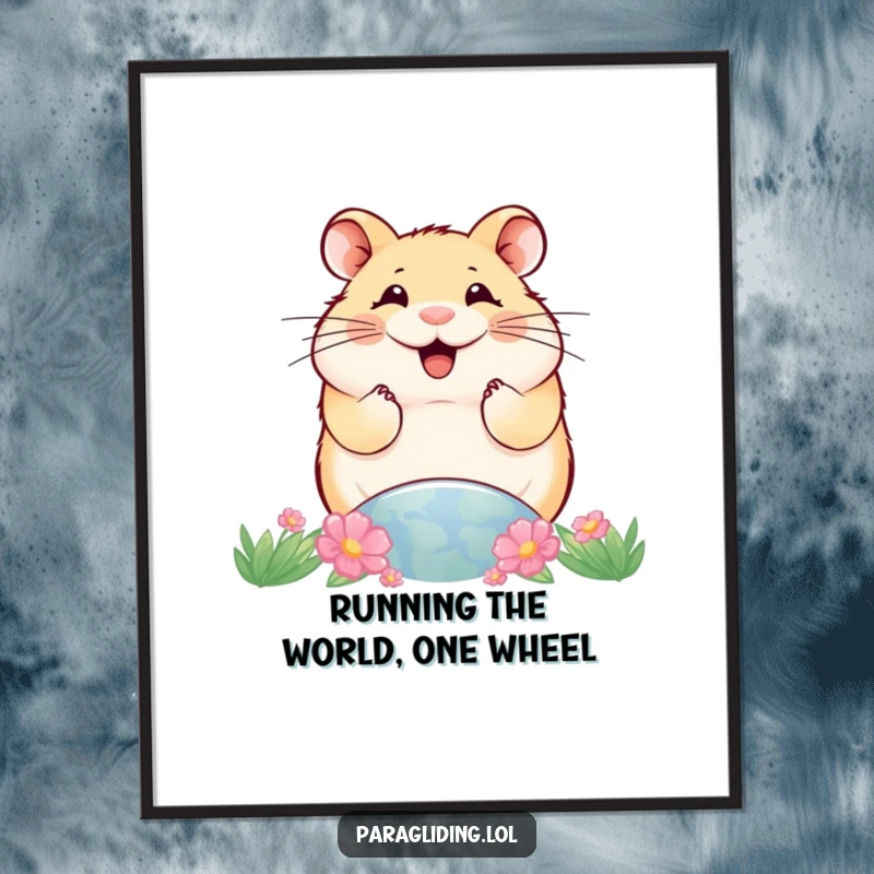 Funny Free Printable Wall Art: A smiling hamster looks down at the world below, offering a humorous perspective.