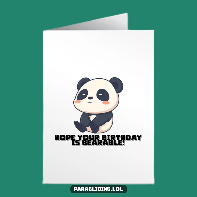 Free Printable Birthday Card: Shy Panda, Gentle Downloadable Gift for a Sweet Celebration