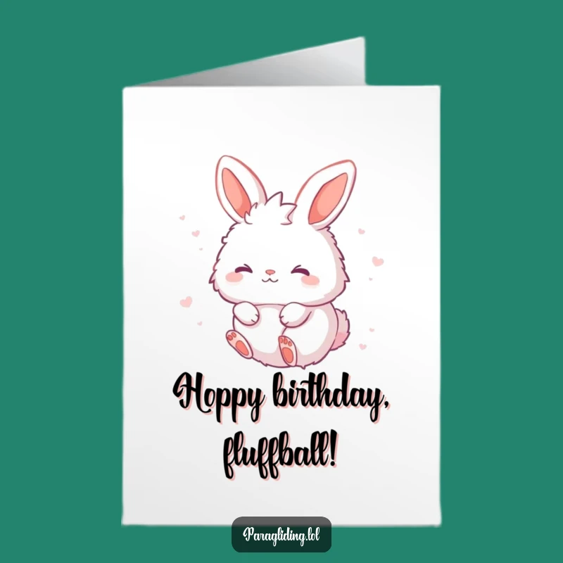 Free Printable Birthday Card: Dreamy Bunny Floating for a Serene, Magical Birthday Celebration
