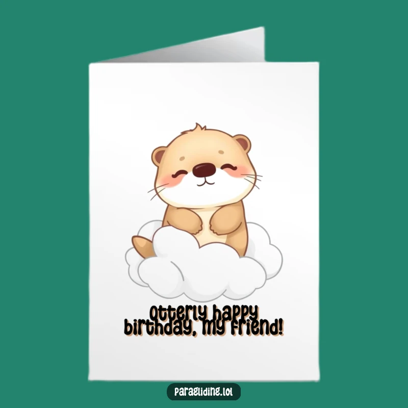 Free Printable Birthday Card: Otter on Clouds, Peaceful DIY Downloadable Gift