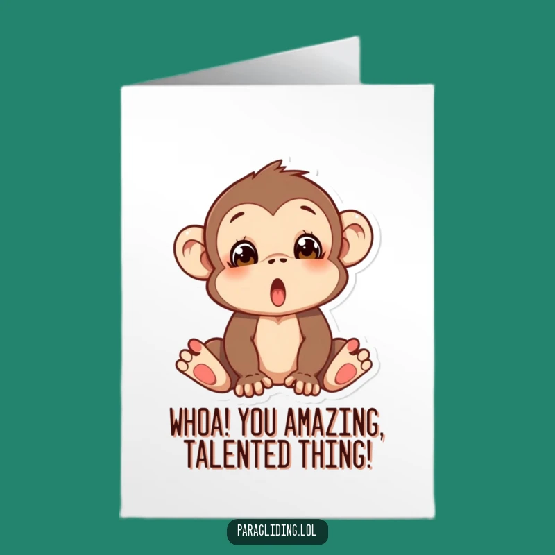 Free Printable Congrats Card: Silly Monkey Falling, Funny Downloadable
