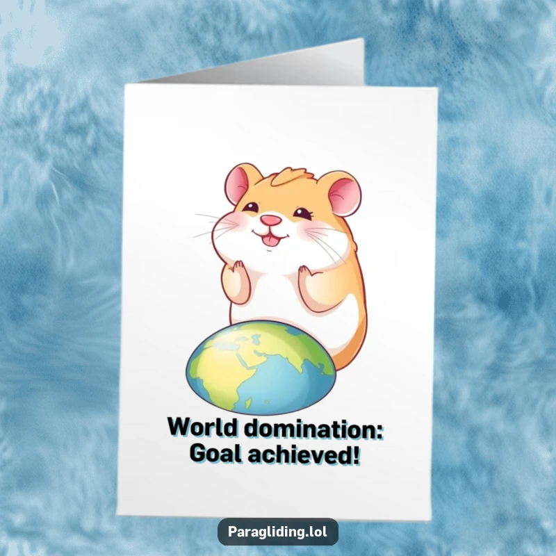 Funny Free Printable Hamster Congratulations Card: A smiling hamster looks down, celebrating achievements from a lofty perspective.