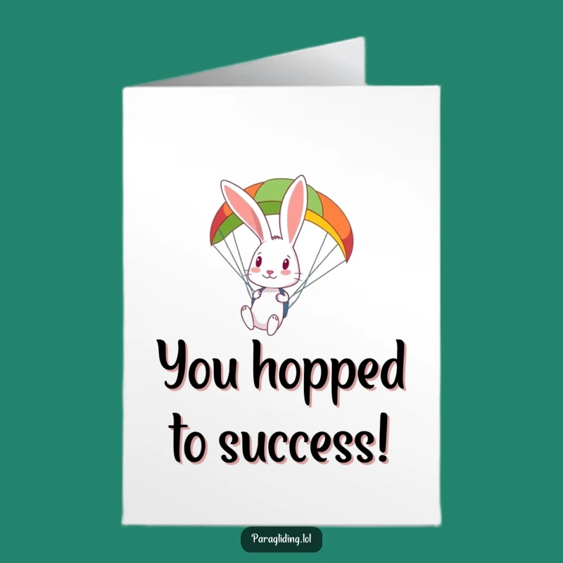 Free Printable Rabbit Paragliding Congrats Card: Wonder-Filled Downloadable for Achievements!