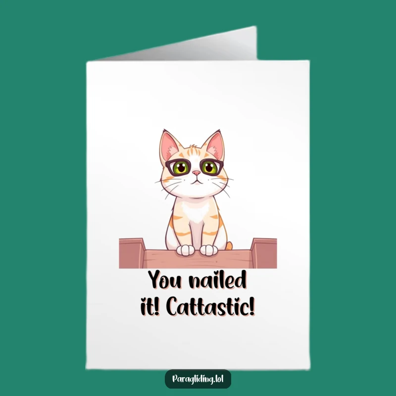 Free Printable Funny Cat Congrats Card - Ambitious DIY Downloadable Gift