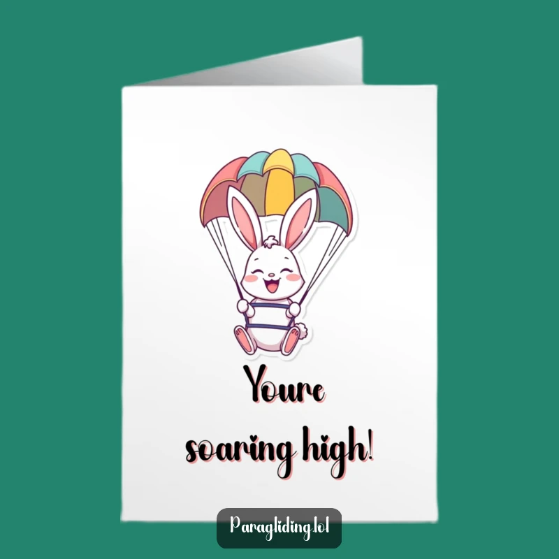 Free Printable Congrats Card: Bunny Soars to Success Downloadable Gift