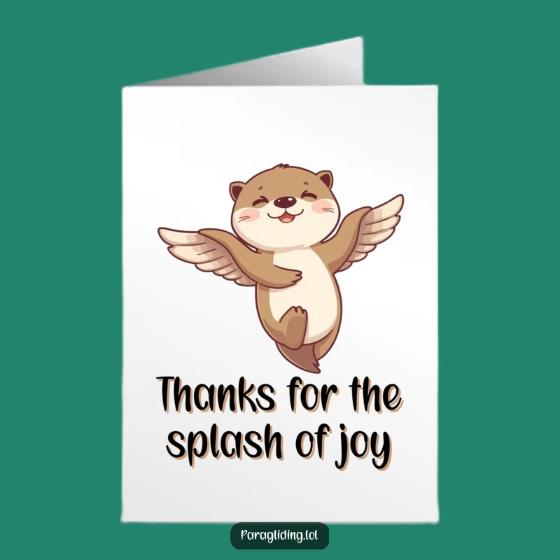 Free Printable Funny Otter Thank You Card - Cheerful DIY Downloadable Gift
