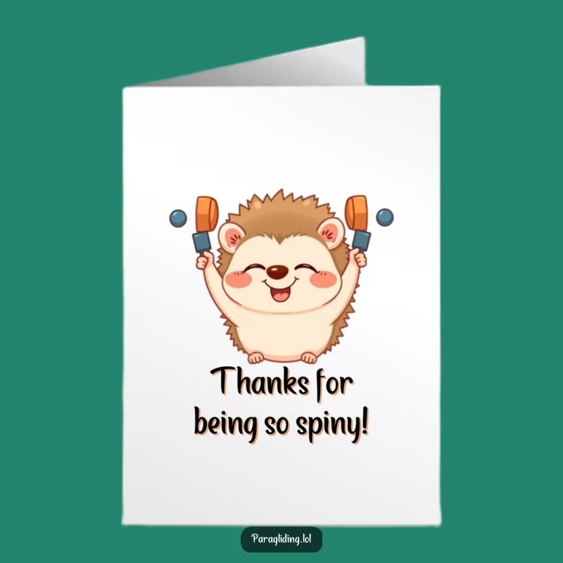 Free Printable Thank You Card: Giggling Hedgehog Grip for a Hilarious Way to Say Thanks at Home
