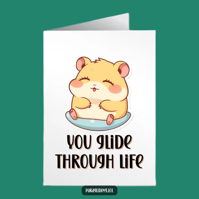 Free Printable Thank You Card: Hamster Glide Gratitude, Funny Downloadable Gift for Expressing Thanks