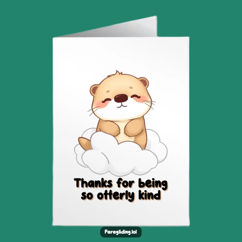 Free Printable Thank You Card: Otter on Clouds, Peaceful DIY Downloadable Gift