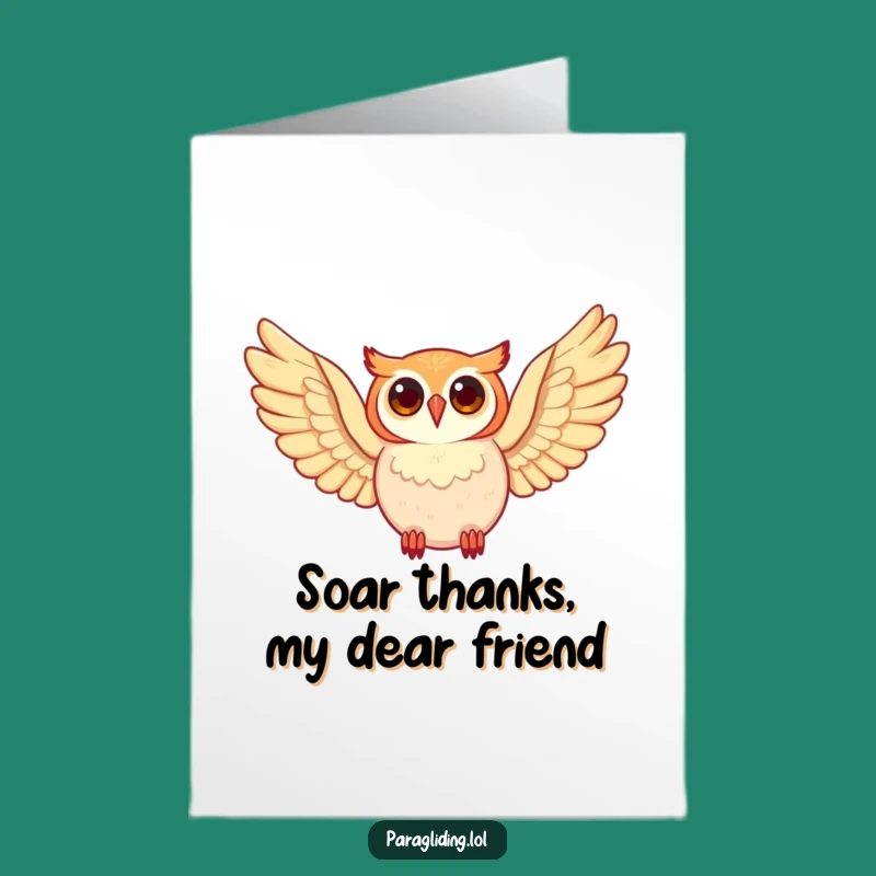 Free Printable Thank You Card: Soaring Owl - Majestic & Funny Downloadable Gift!