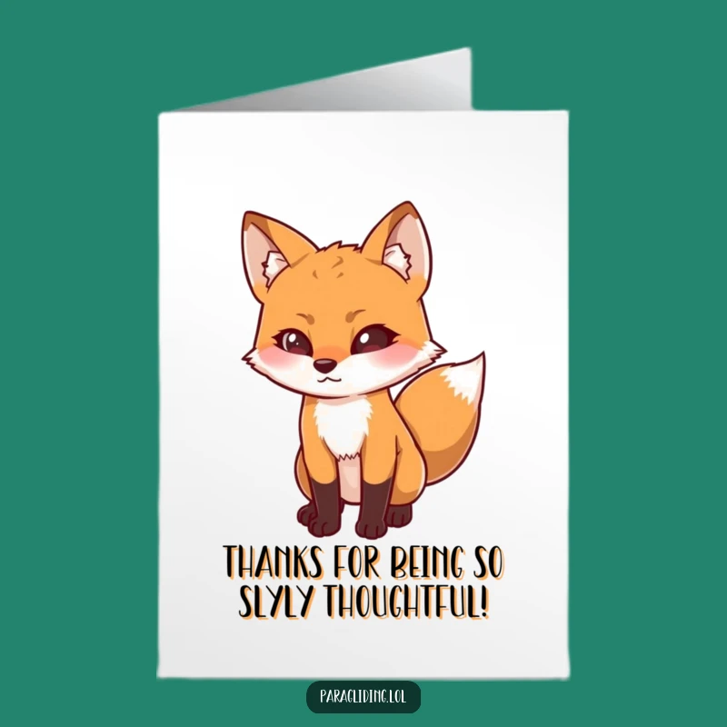 Free Printable Thank You Card: Curious Fox Investigating Below