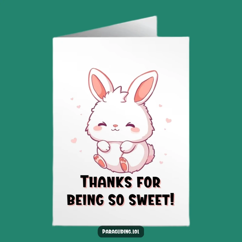 Free Printable Thank You Card: Dreamy Bunny's Serene Float to Express Gratitude, Print at Home