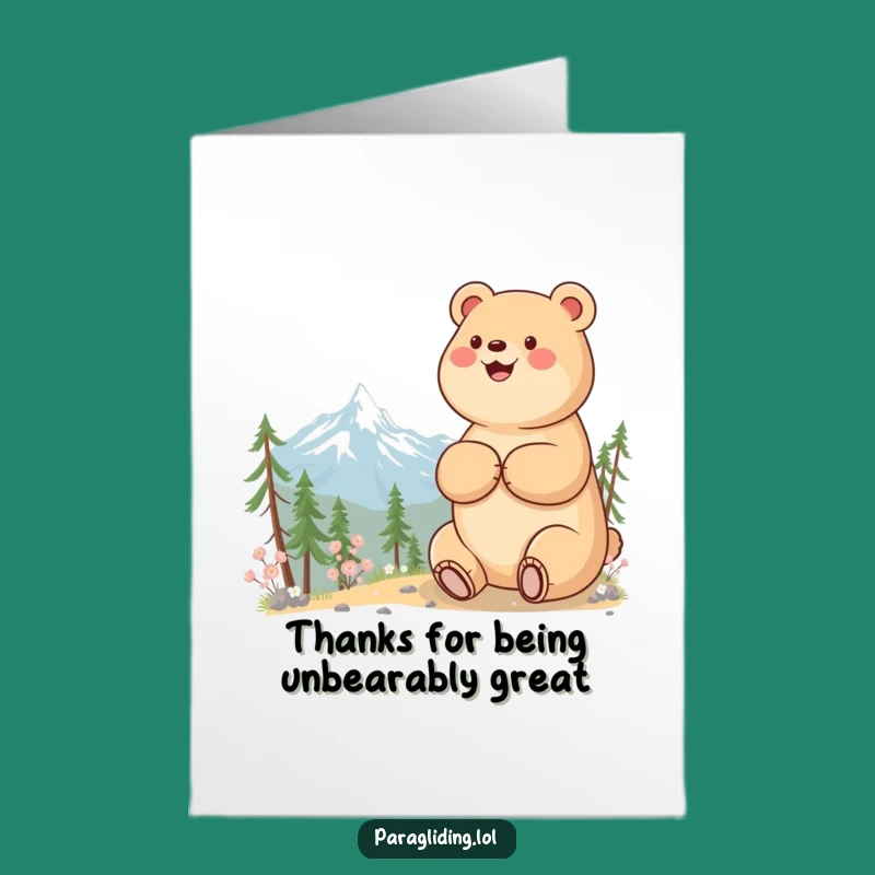 Free Printable Funny Bear Thank You Card - Grateful DIY Downloadable Gift