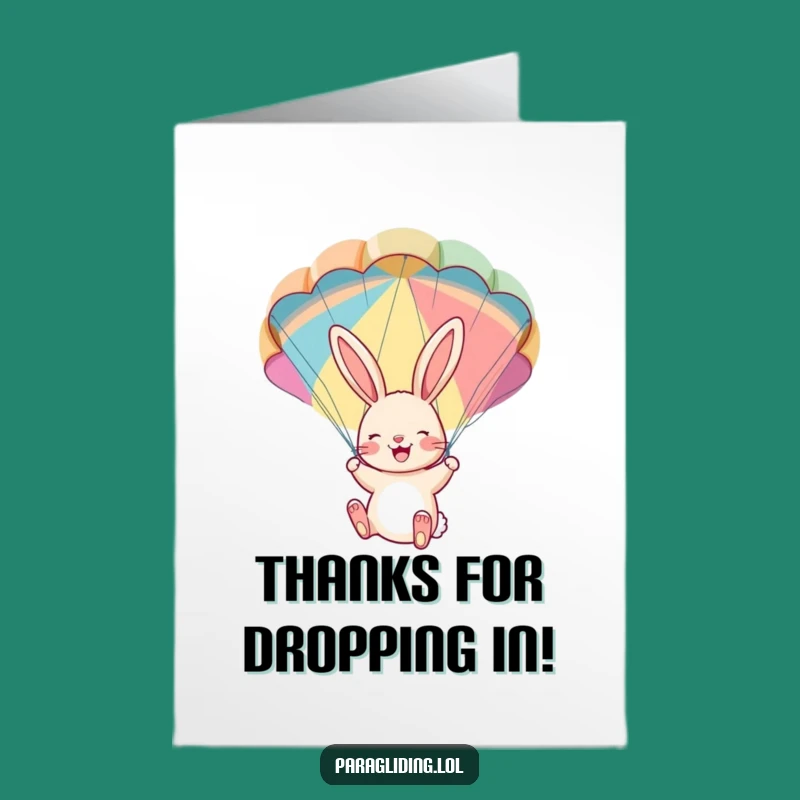 Free Printable Thank You Card: Bunny's Parachute Thanks - Sweet Downloadable Gift