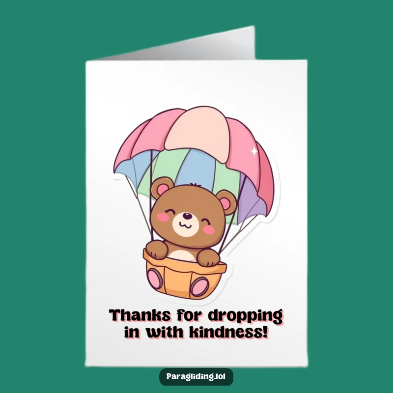 Free Printable Thank You Card: Happy Bear's Calm Parachute Ride