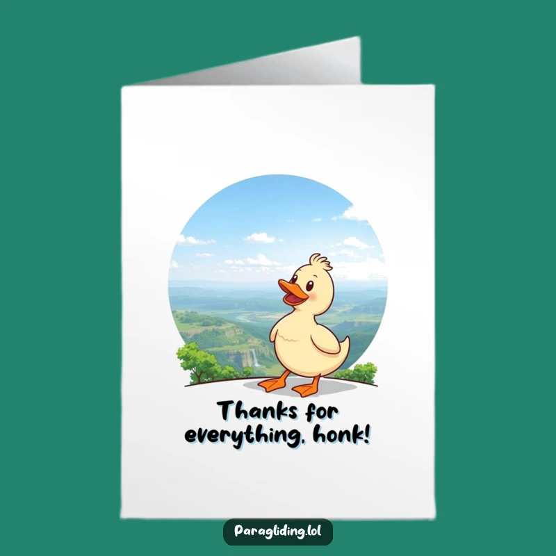 Free Printable Thank You Card: Delighted Duck's View to Express Gratitude with Awe, Print at Home