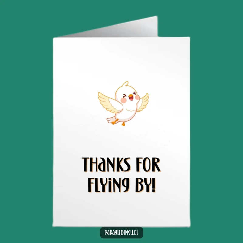 Free Printable Thank You Card: Happy Bird's Soaring Thanks - Grateful Downloadable Gift