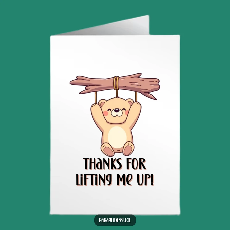 Free Printable Bear Thank You Card - Funny Downloadable Gift of Gratitude