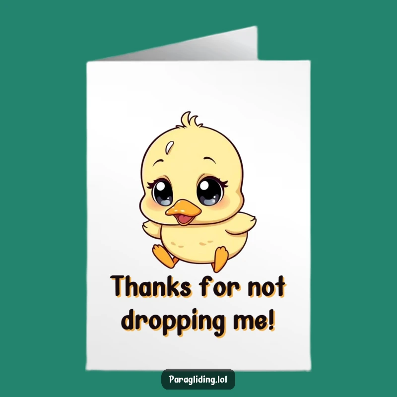Free Printable Wobbly Duckling Thank You Card: Funny Downloadable Gift of Appreciation