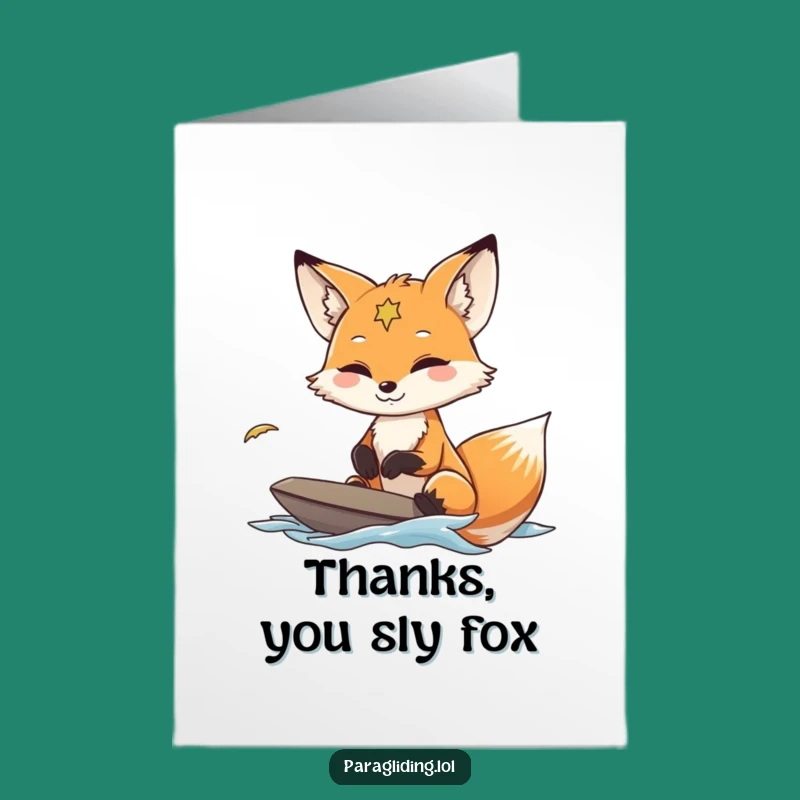 Free Printable Fox Thank You Card Funny Downloadable Gift for Graceful Thanks