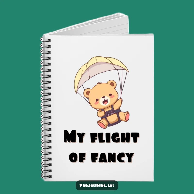 Funny Bear Cub Paraglider Notebook: Jot Down Your Adventures Joyfully