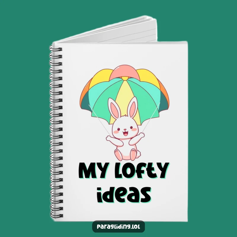 Funny Bunny Notebook: Happy Bunny Parachuting, Jot Down Joyful Ideas