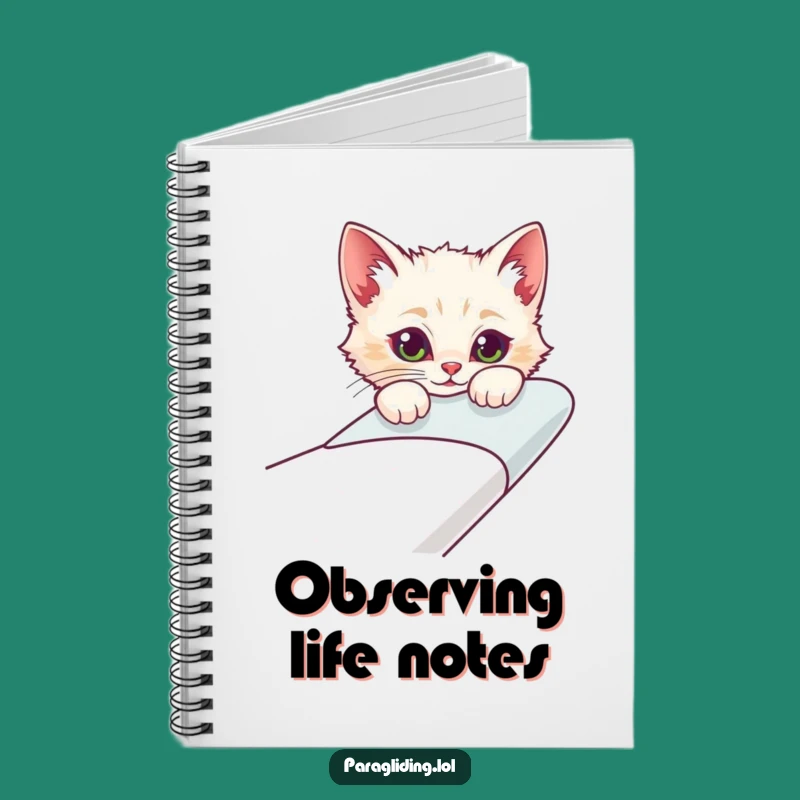 Funny Curious Cat Glider Notebook: Jot Down Ideas with Curiosity