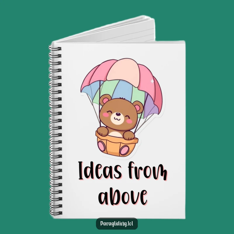 Funny Happy Bear Notebook: Jot Down Relaxed Thoughts with Parachute Flair