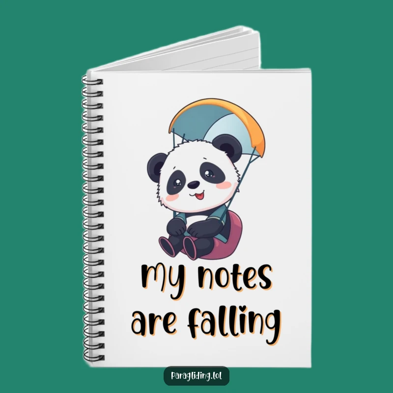 Funny Panda Paraglider Notebook - Jot Down Ideas with a Smile